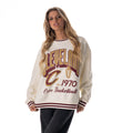 Cleveland Cavs Women's Oversized Vintage Crew Fleece - Vintage White view 3