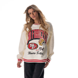 San Francisco 49ers GRAPHIC CREW FLEECE - Vintage White