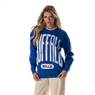 Buffalo Bills Women's Double Collar Crew Fleece - Royal