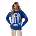 Buffalo Bills Women's Double Collar Crew Fleece - Royal view 2