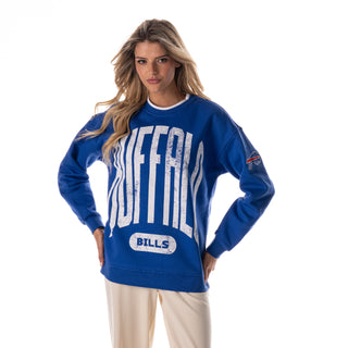 Buffalo Bills Women's Double Collar Crew Fleece - Royal