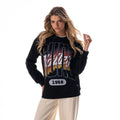 Phoenix Suns Women's Double Collar Crew Fleece - Black view 1