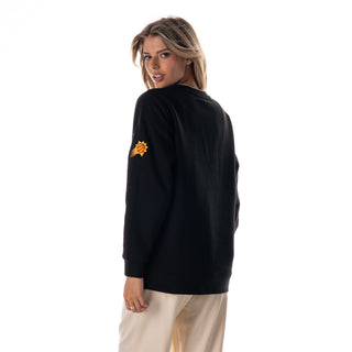 Phoenix Suns Women's Double Collar Crew Fleece - Black