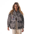 Houston Texans Women's Denim Jacket w/ Crystal Rock Detail - Grey Denim view 1