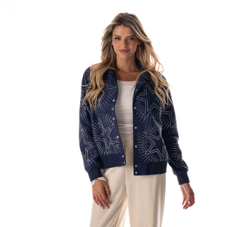Dallas Cowboys Women's Suede Bomber - Navy