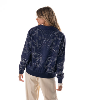 Dallas Cowboys Women's Suede Bomber - Navy
