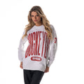 Ohio State Buckeyes Women's Double Collar Crew Fleece - Light Heather Grey view 1