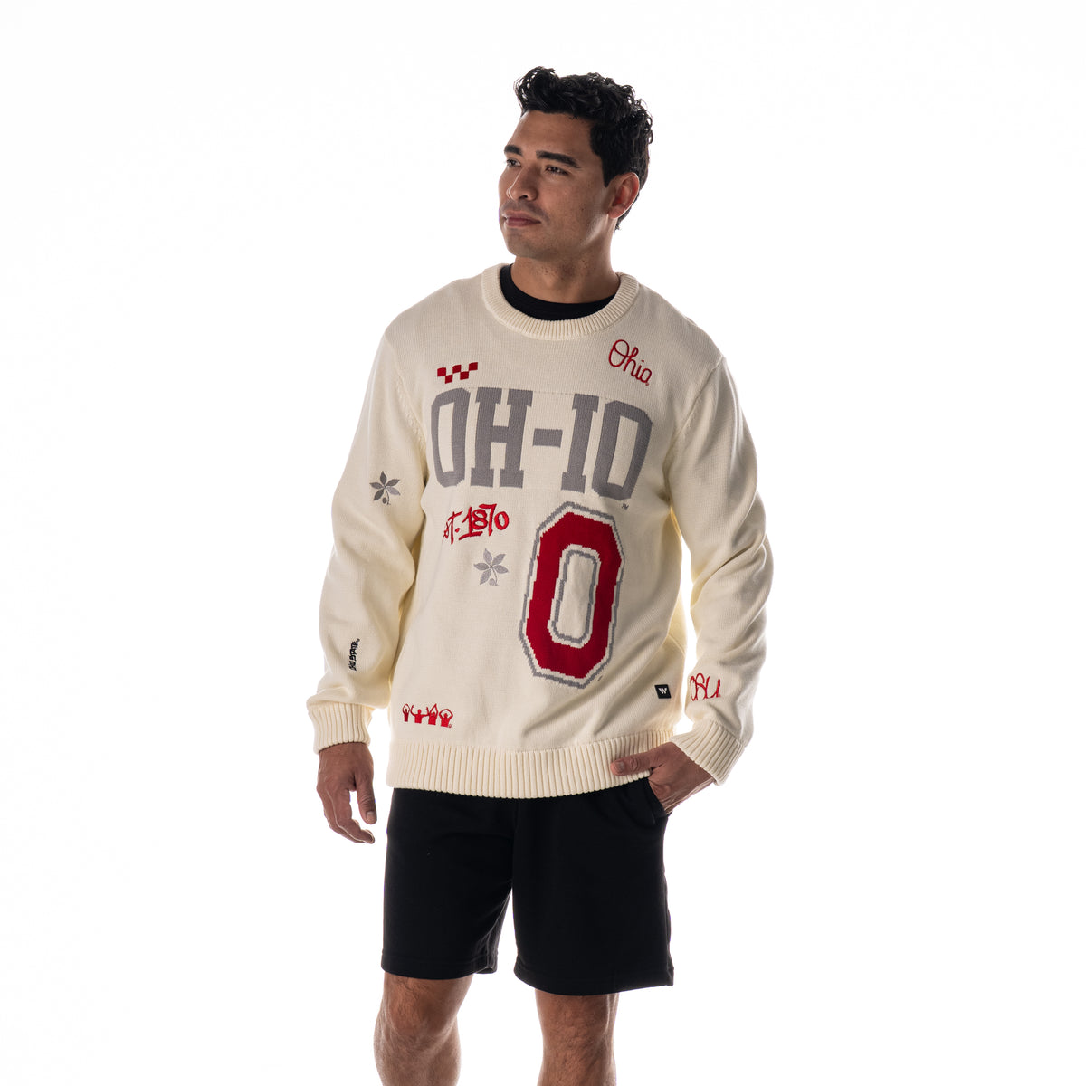 Ohio State Buckeyes Women's All-Over Jacquard Sweater - Cream