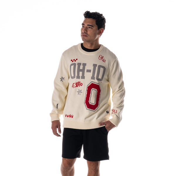 Ohio State Buckeyes Women's All-Over Jacquard Sweater - Cream