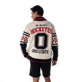 Ohio State Buckeyes Unisex Jacquard Zip-Front Sweater - Cream view 3