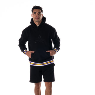 Los Angeles Lakers Unisex Hoodie W/Contrast Rib - Black