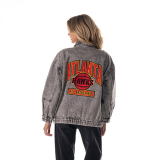 Atlanta Hawks Women's Oversized Jacket w/ Cargo Pockets - Grey