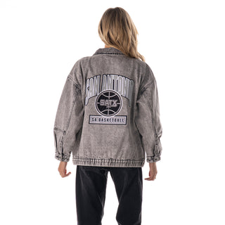 San Antonio Spurs Women's Oversized Jacket w/ Cargo Pockets - Grey