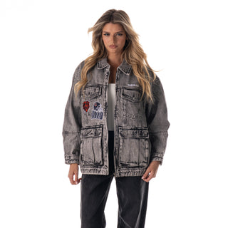 Chicago Bears Women's Denim w/ Crystal Rock Detail - Grey Denim