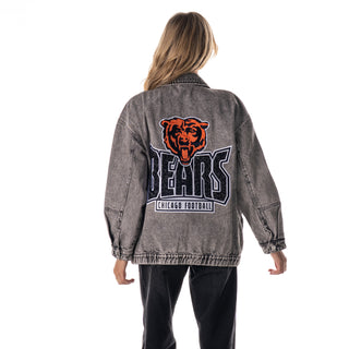 Chicago Bears Women's Denim w/ Crystal Rock Detail - Grey Denim