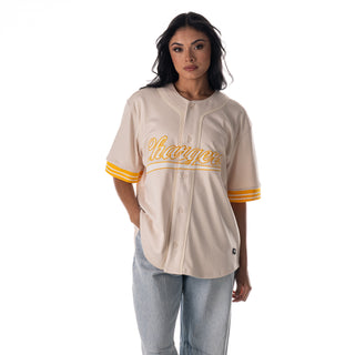 Los Angeles Chargers Mesh Button Up Shirt - Cream