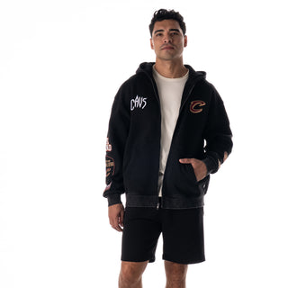 Cleveland Cavs Unisex Old & New Logo Full Zip Hoodie - Black