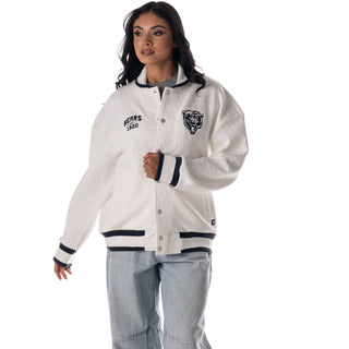 Chicago Bears Unisex Embossed Cable Knit Bomber - Vintage