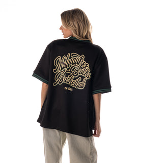 Milwaukee Bucks Unisex Mesh Zip Up Jersey - Black