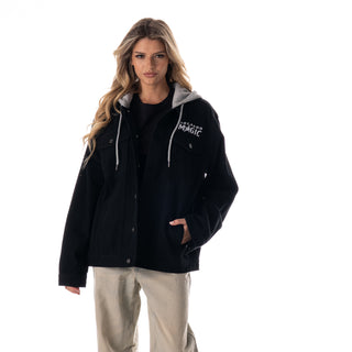 Orlando Magic Unisex Denim Jacket W/ Fleece hood - Black Denim