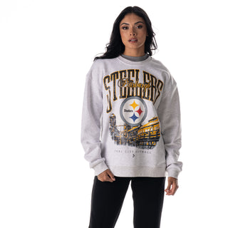 Pittsburgh Steelers Graphic Crew Fleece - Heather Cream