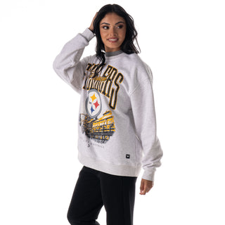 Pittsburgh Steelers Graphic Crew Fleece - Heather Cream