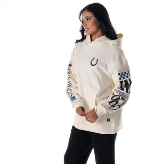 Indy Colts Unisex Graphic Sleeve Hoodie - Vintage White