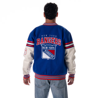 New York Rangers Unisex Shoulder Varsity Jacket - Blue