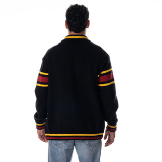USC Jacquard Zip Front Sweater – Black