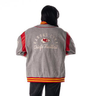 Kansas City Chiefs Retro Unisex Oversized Denim Jacket - Grey
