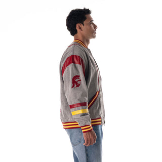 USC Retro Oversized Denim Jacket - Grey