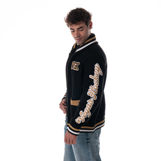 Vegas Golden Knights Unisex Jacquard Zip Front Sweater - Black