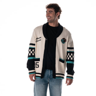 Memphis Grizzlies Unisex Jacquard Button Up Sweater - Cream