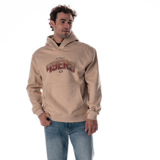 San Francisco 49ers Unisex Oversized Graphic Hoodie Fleece - Tan