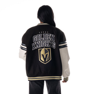 Las Vegas Golden Knights Drop Shoulder Varsity Jacket - Black