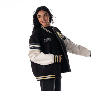 Las Vegas Golden Knights Drop Shoulder Varsity Jacket - Black