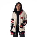 Ohio State Buckeyes Unisex Jacquard Zip-Front Sweater - Cream view 2
