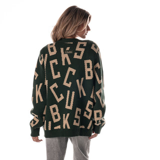 Milwaukee Bucks Unisex All Over Jacquard Cardigan - Green