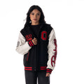 Ohio State Buckeyes Unisex Hooded Varsity Jacket - Black view 3