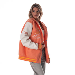Cleveland Cavs Unisex Hooded Varsity Jacket - Orange