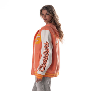 Cleveland Cavs Unisex Hooded Varsity Jacket - Orange