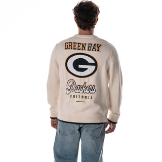 Green Bay Packers Unisex Jacquard Crew Neck - Cream