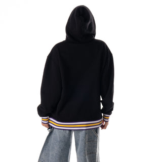Los Angeles Lakers Unisex Hoodie W/Contrast Rib - Black