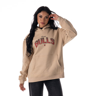 Chicago Bulls Unisex Oversized Graphic Hoodie Fleece - Tan