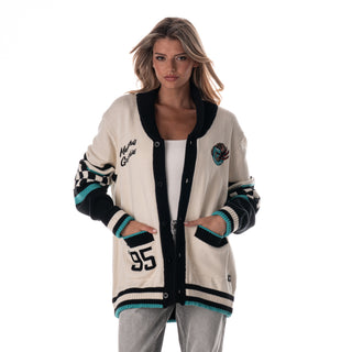 Memphis Grizzlies Unisex Jacquard Button Up Sweater - Cream