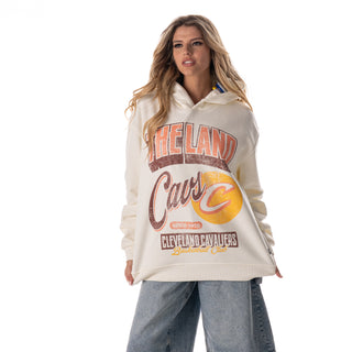 Cleveland Cavs Unisex Vintage Graphic Hoodie - Vintage White
