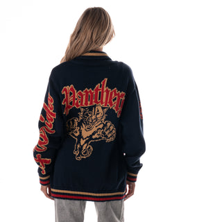 Florida Panthers Unisex Jacquard Zip Front Sweater - Navy