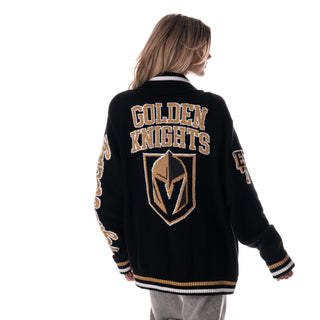 Vegas Golden Knights Unisex Jacquard Zip Front Sweater - Black