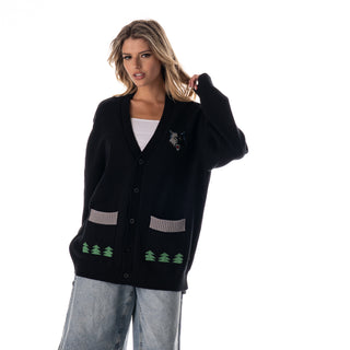 Minnesota Timberwolves Unisex Jacquard Button Up Cardigan - Black