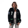 Philadelphia Eagles Unisex Jacquard Zip Front Sweater - Black view 3